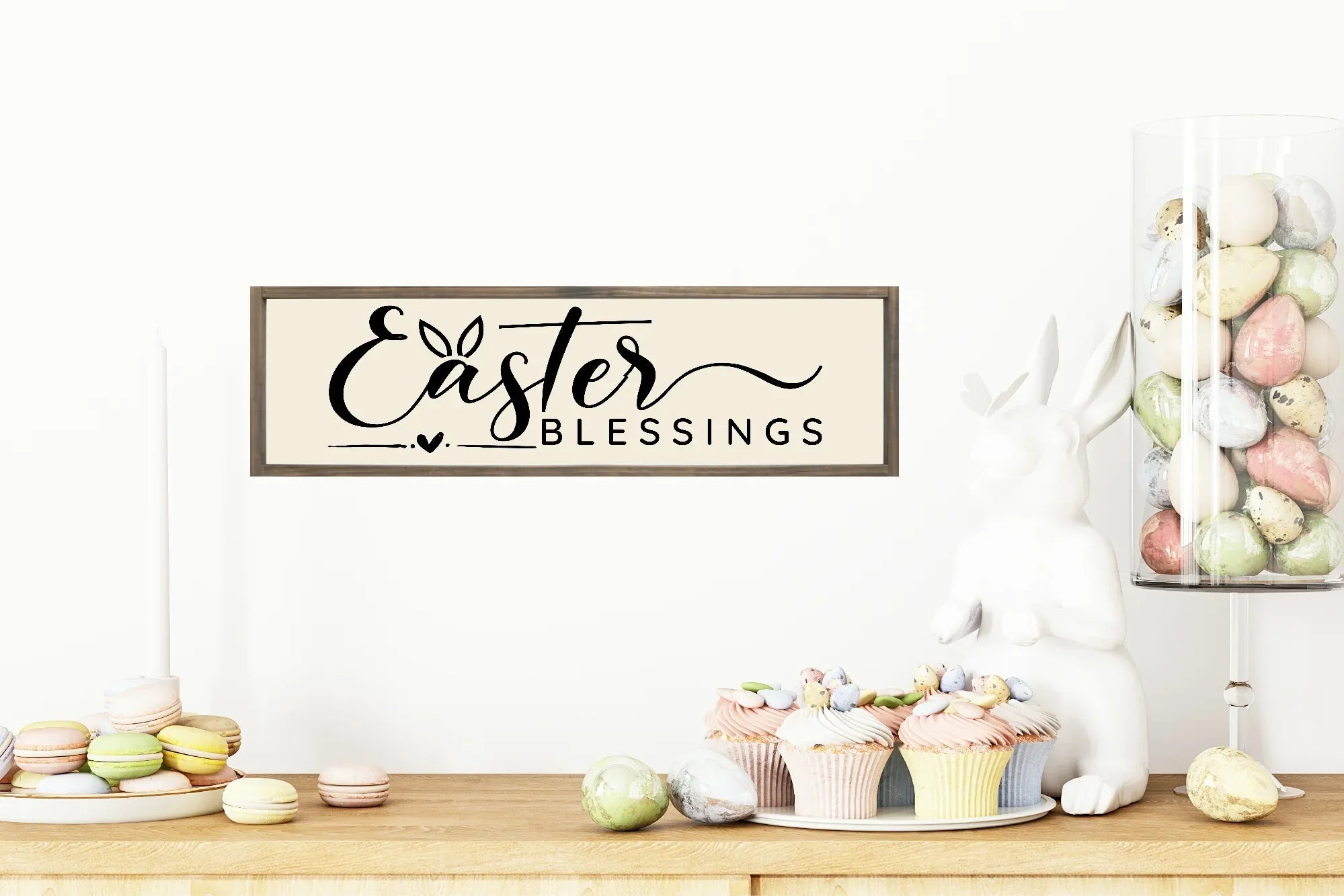 Easter Blessings Print | Panoramic Sign | 16"x5" - Larosier Prints