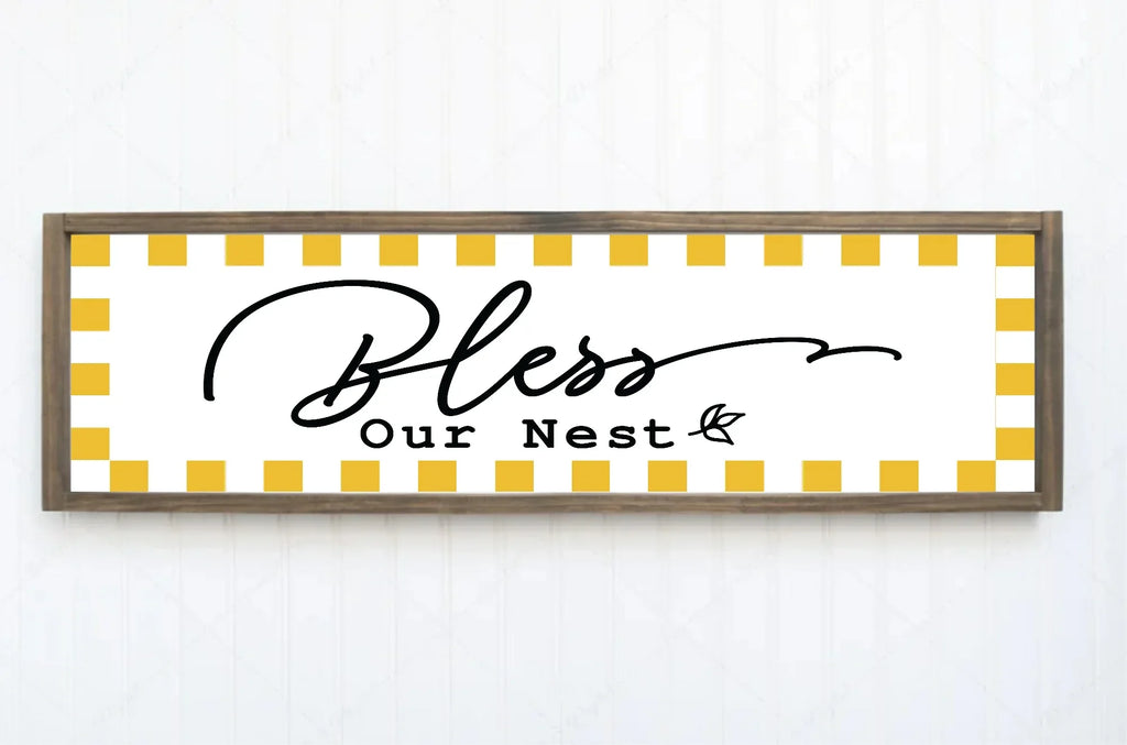 Bless Our Nest Print | Panoramic Sign | 16"x5" - Larosier Prints