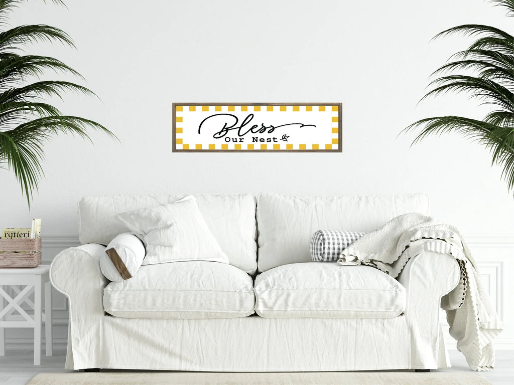 Bless Our Nest Print | Panoramic Sign | 16"x5" - Larosier Prints