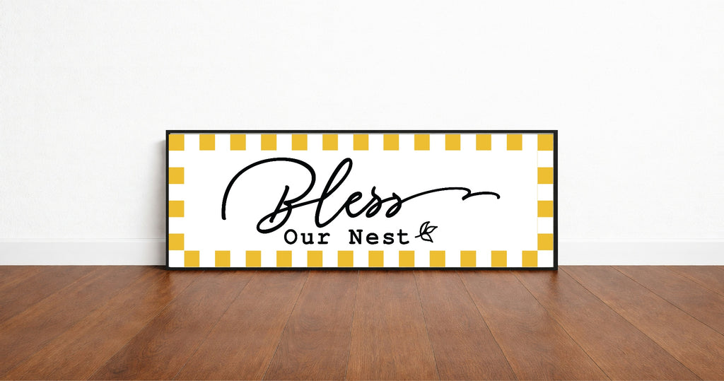 Bless Our Nest Print | Panoramic Sign | 16"x5"