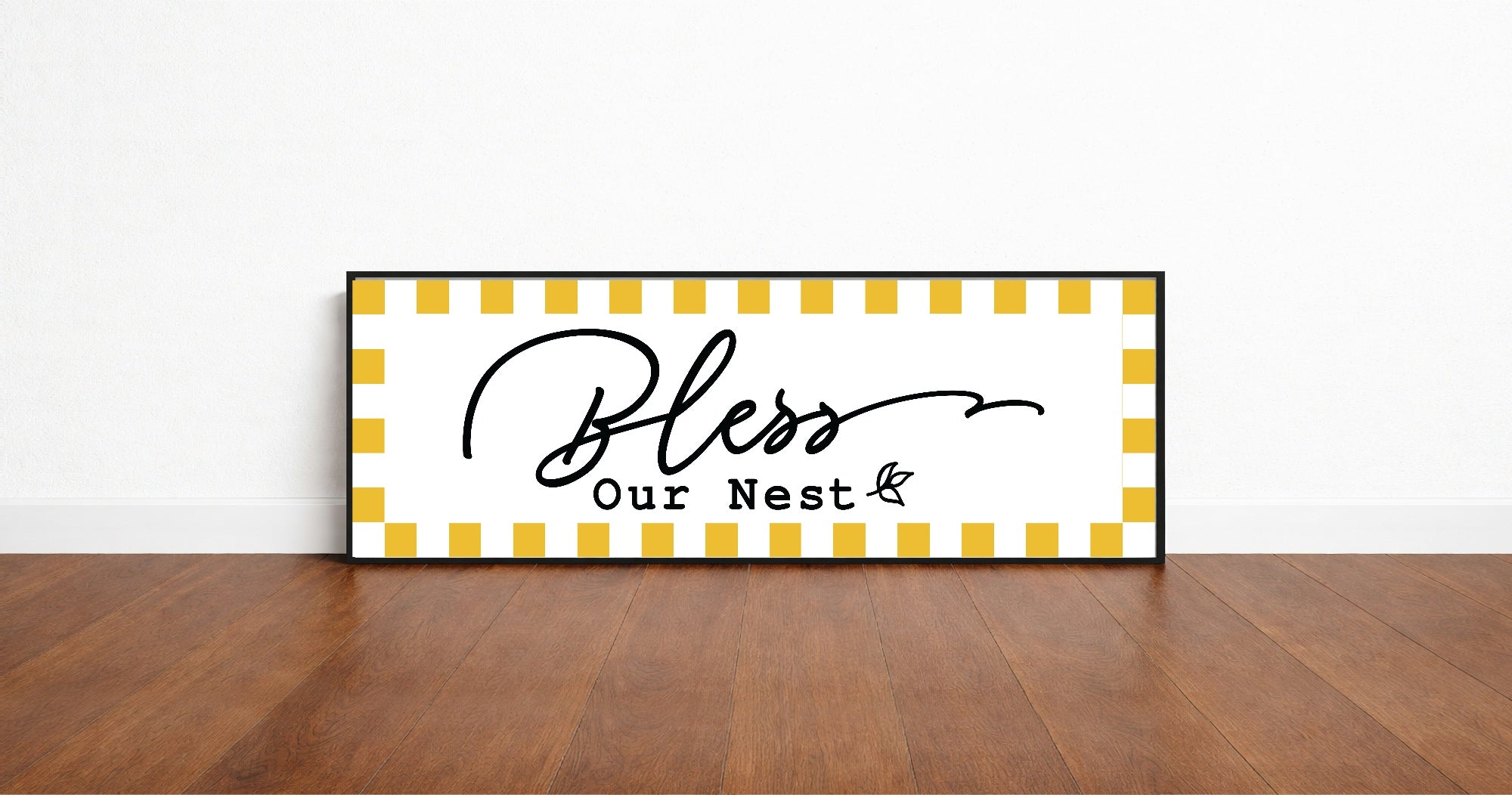 Bless Our Nest Print | Panoramic Sign | 16"x5"