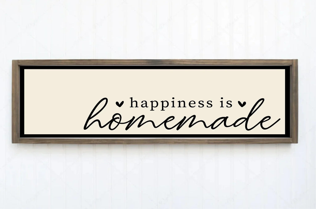 Happiness Is Homemade Print | Panoramic Sign | 16"x5" - Larosier Prints