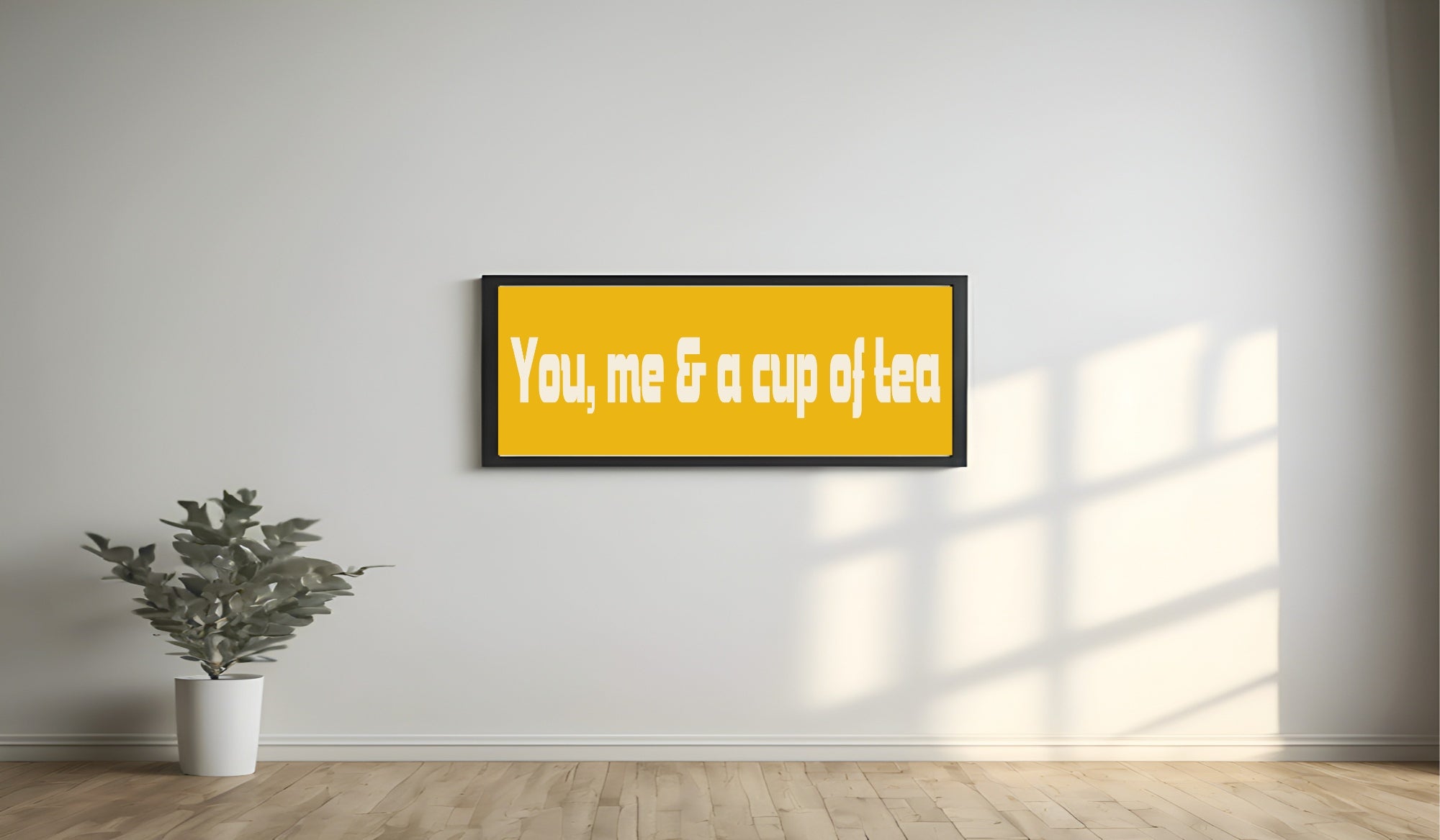 You, Me & A Cup Of Tea Print | Panoramic Kitchen Sign | Colour Options