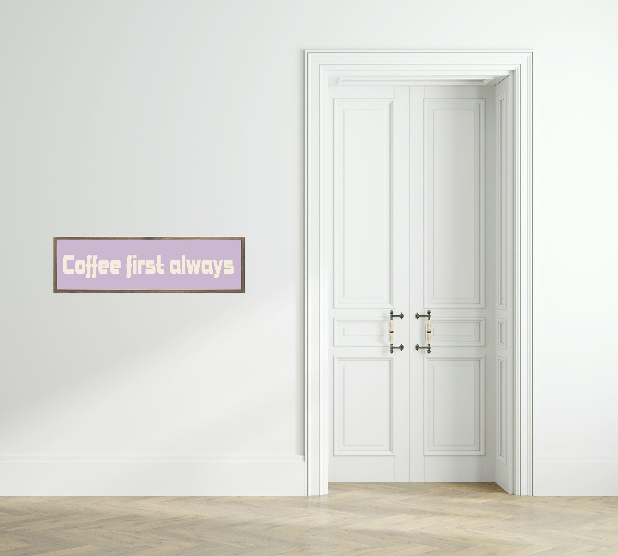 Coffee First Always Print | Panoramic Kitchen Sign | Colour Options