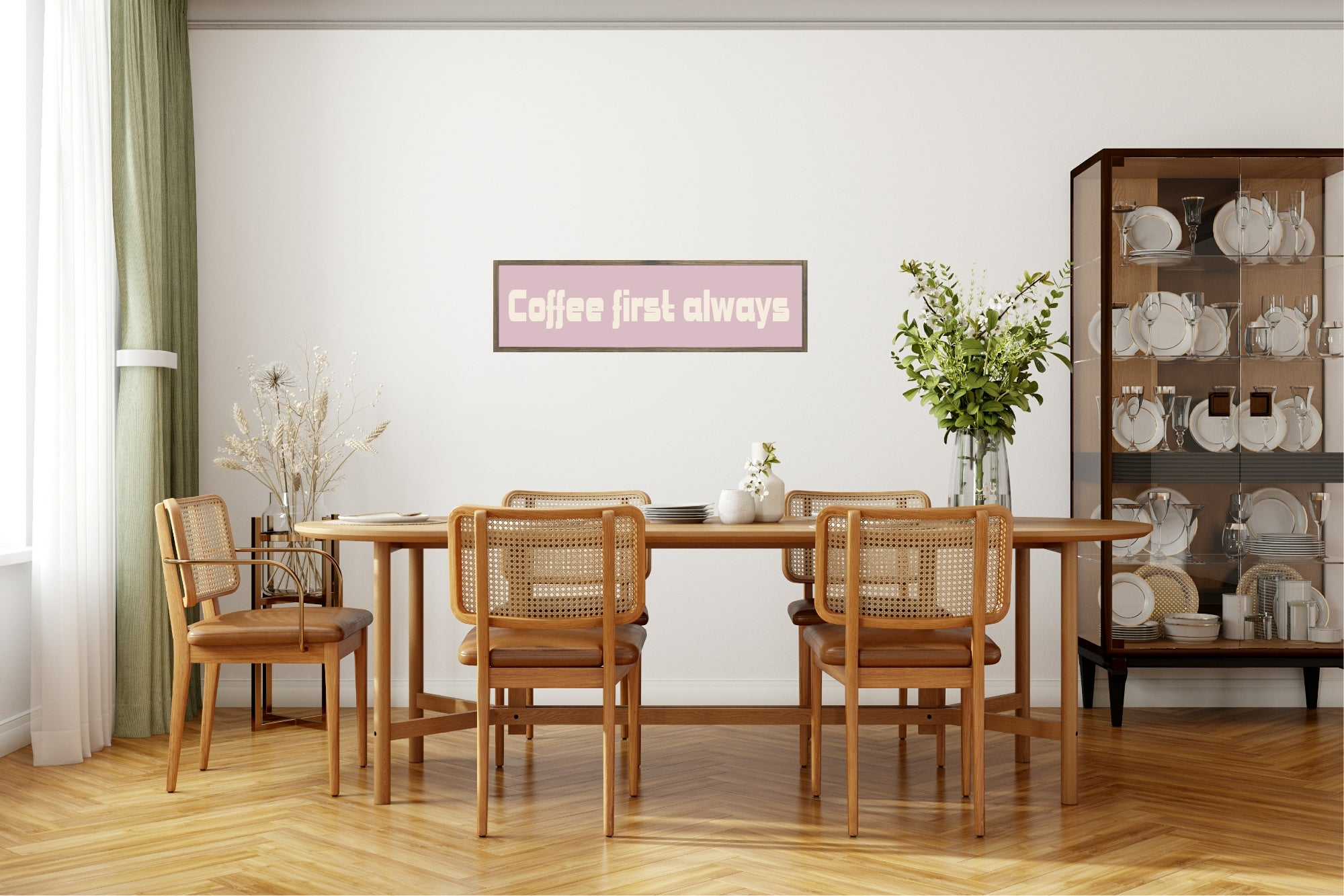 Coffee First Always Print | Panoramic Kitchen Sign | Colour Options