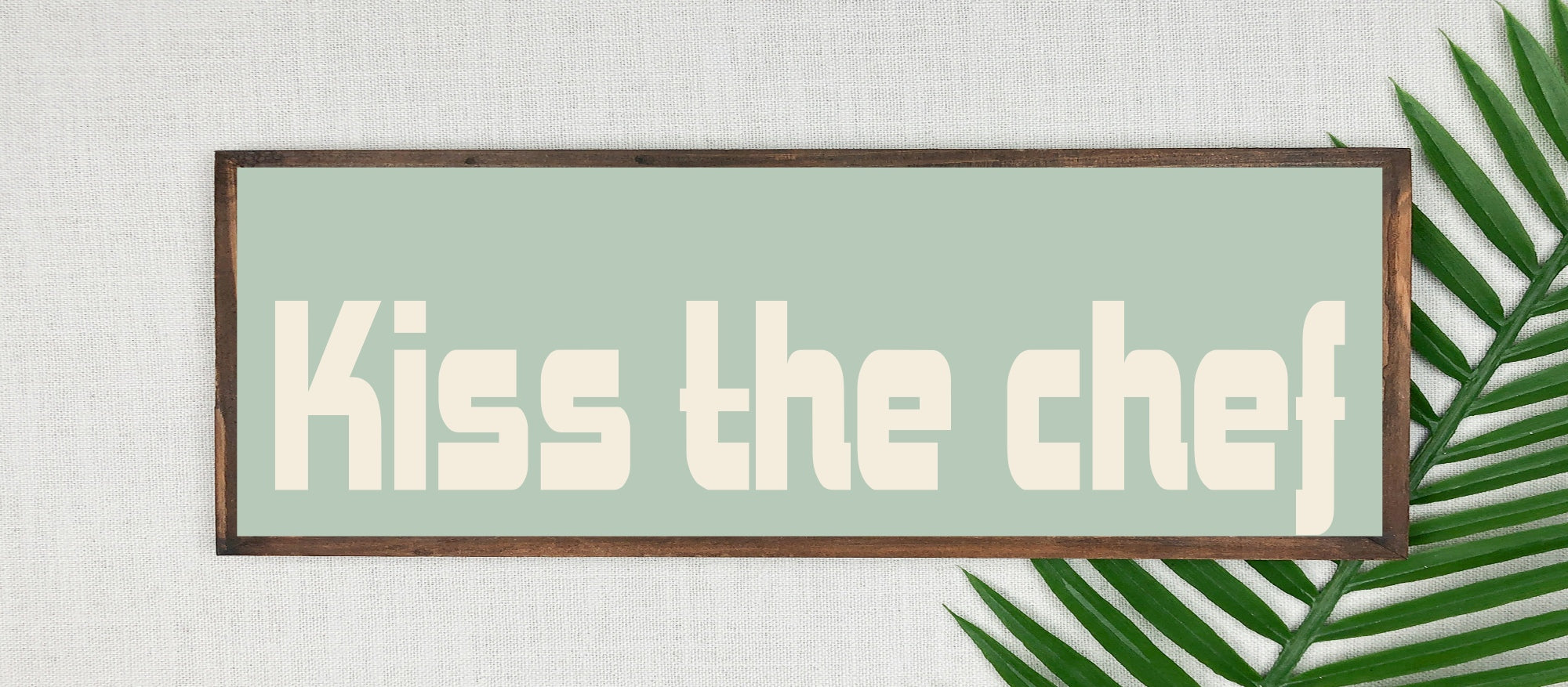 Kiss The Chef Print | Panoramic Kitchen Sign | Colour Options