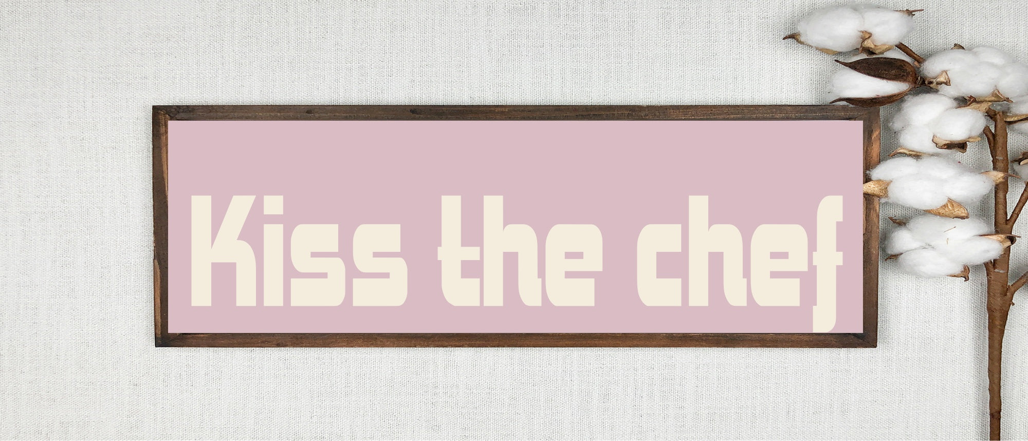 Kiss The Chef Print | Panoramic Kitchen Sign | Colour Options