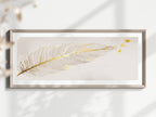 Gold Feather Panoramic Sign | 16"x5" Wall Art Print