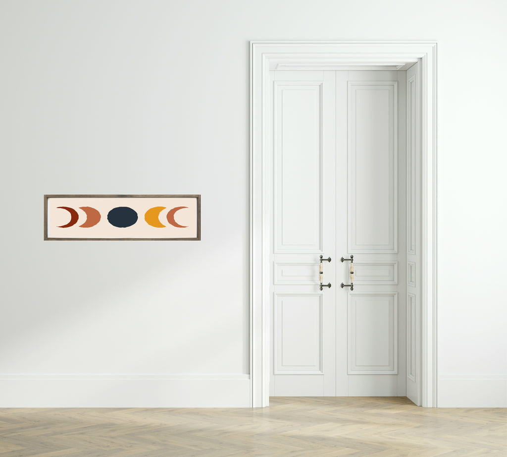 Moon Cycle Panoramic Sign | 16"x5" Wall Art Print