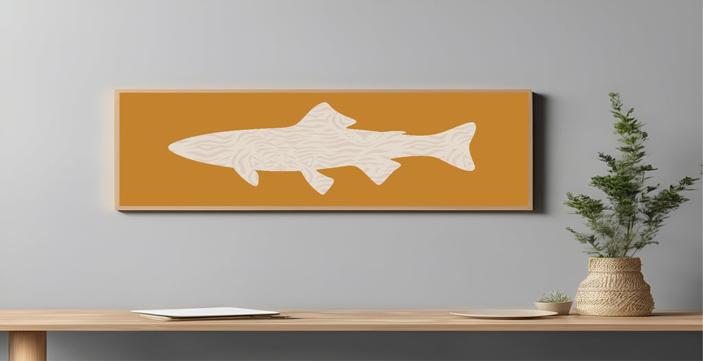 Leopard Print Fish Panoramic Sign | 16"x5" Wall Art Print