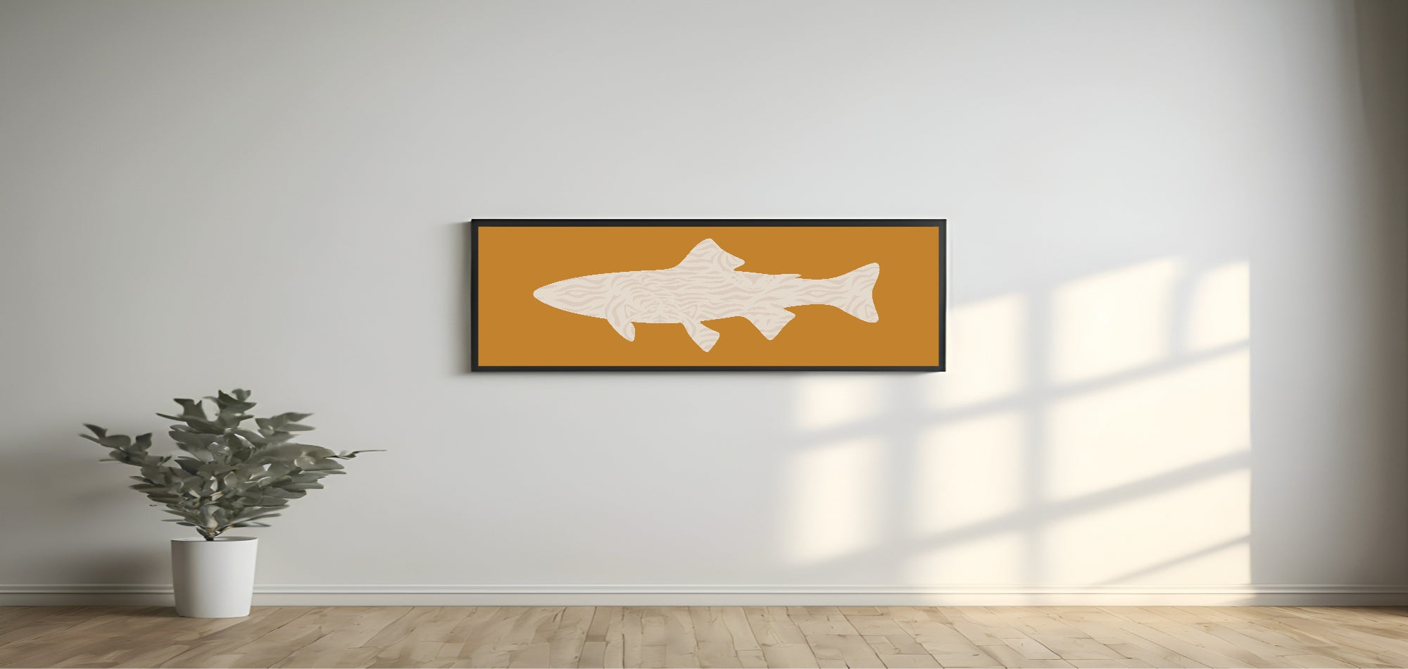 Leopard Print Fish Panoramic Sign | 16"x5" Wall Art Print