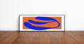 Orange & Blue Abstract Panoramic Sign | 16"x5" Wall Art Print