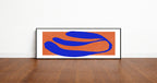 Orange & Blue Abstract Panoramic Sign | 16"x5" Wall Art Print