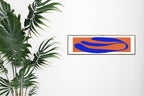Orange & Blue Abstract Panoramic Sign | 16"x5" Wall Art Print