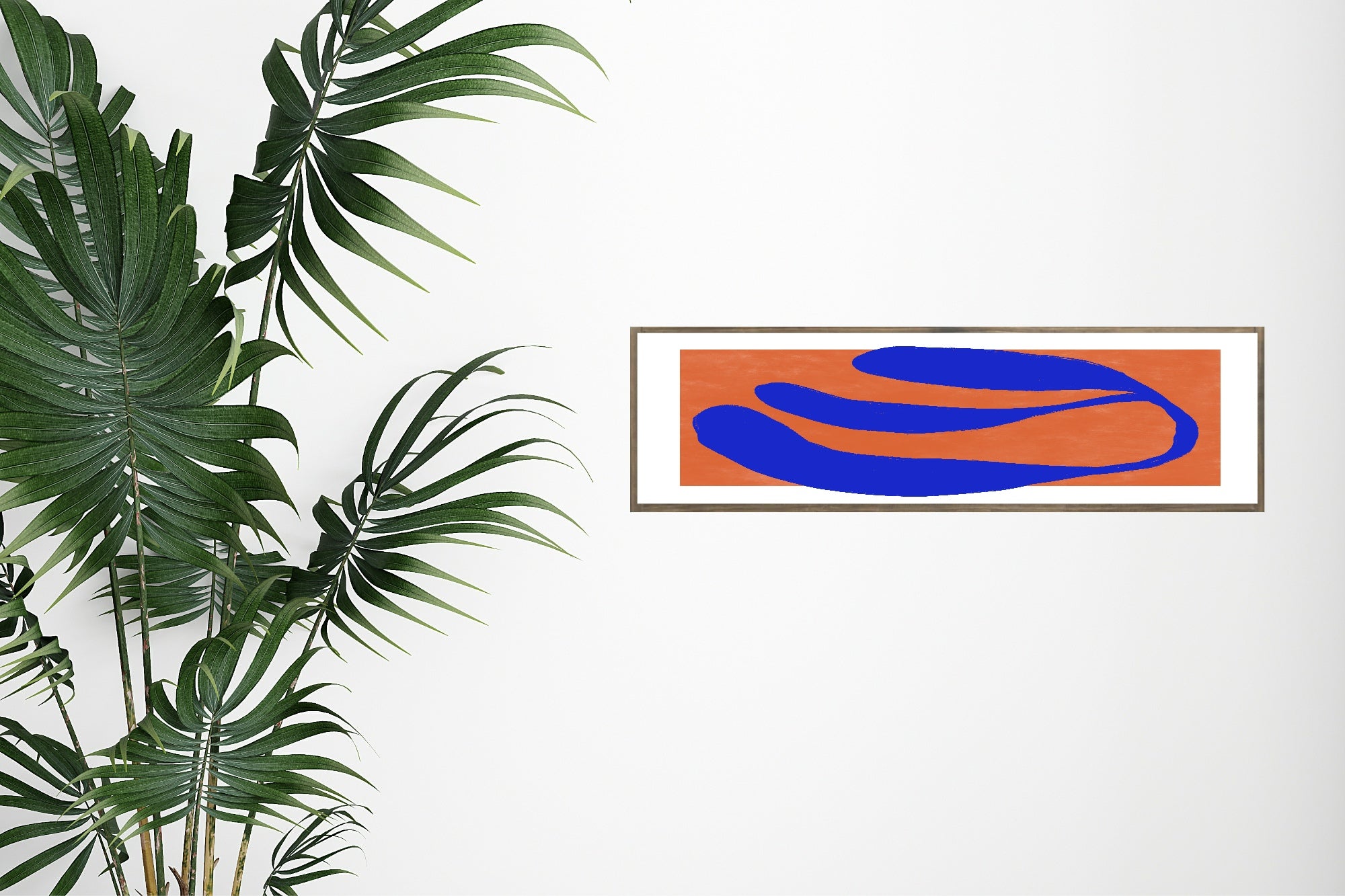 Orange & Blue Abstract Panoramic Sign | 16"x5" Wall Art Print