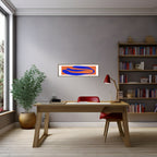Orange & Blue Abstract Panoramic Sign | 16"x5" Wall Art Print