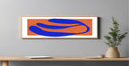 Orange & Blue Abstract Panoramic Sign | 16"x5" Wall Art Print