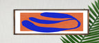 Orange & Blue Abstract Panoramic Sign | 16"x5" Wall Art Print
