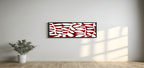 Burgundy Abstract Leaves Panoramic Sign | 16"x5" Wall Art Print
