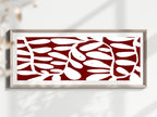 Burgundy Abstract Leaves Panoramic Sign | 16"x5" Wall Art Print