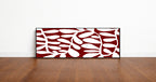 Burgundy Abstract Leaves Panoramic Sign | 16"x5" Wall Art Print