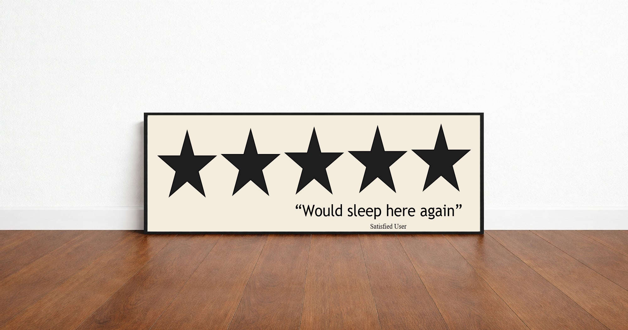 Would Sleep Here Again Panoramic Sign | Bedroom Wall Art Print