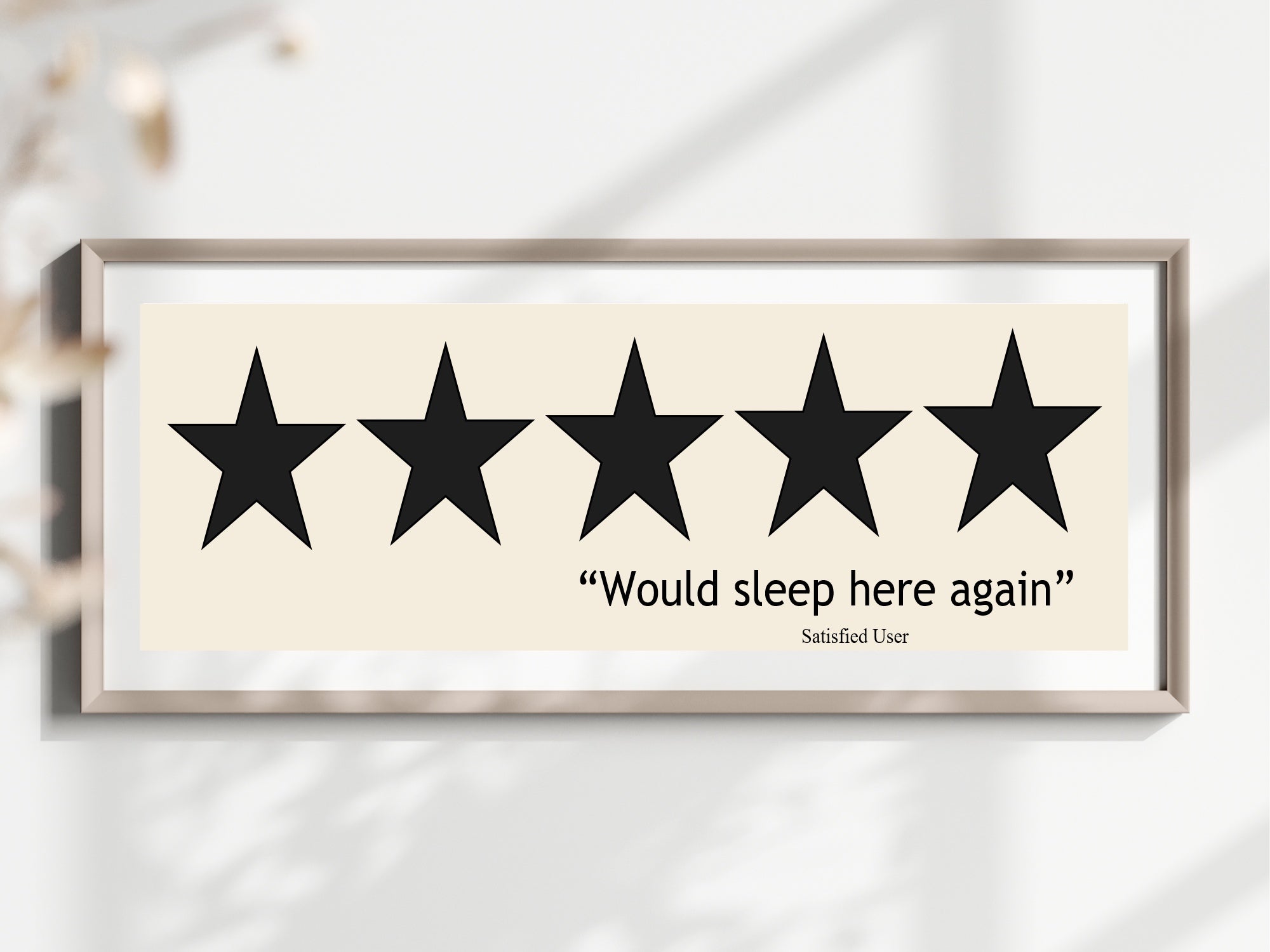Would Sleep Here Again Panoramic Sign | Bedroom Wall Art Print