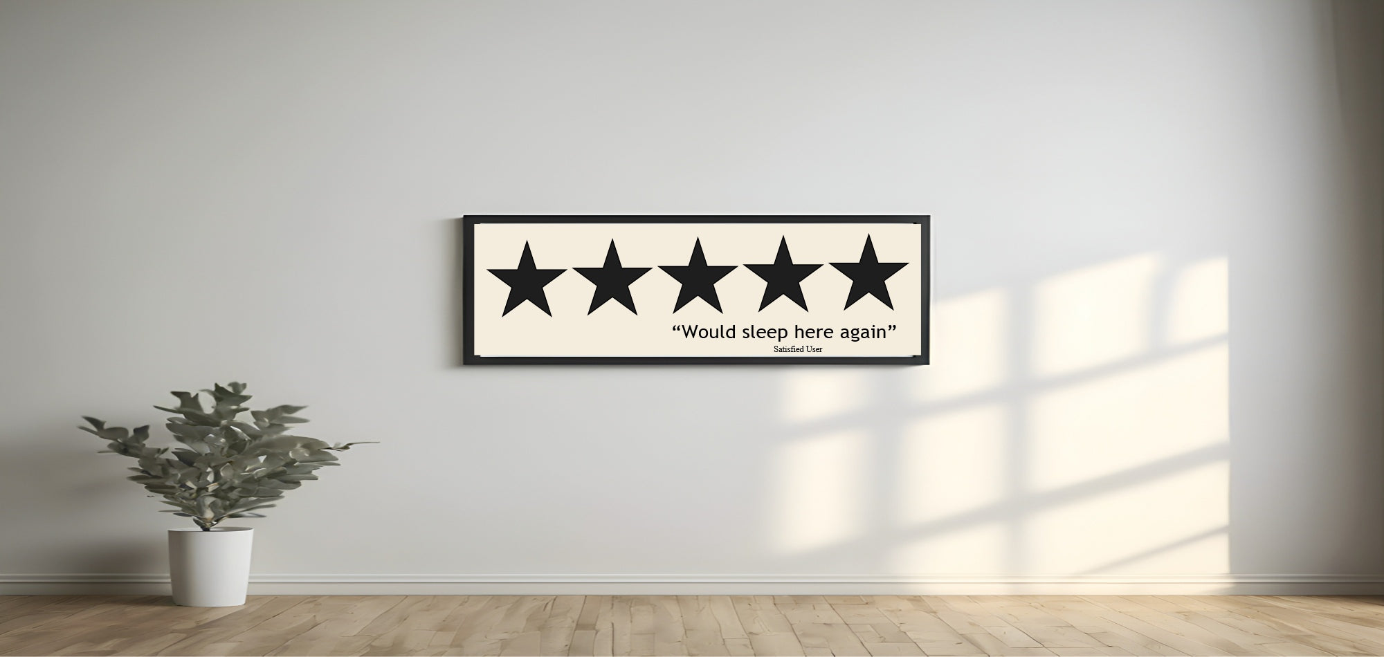 Would Sleep Here Again Panoramic Sign | Bedroom Wall Art Print