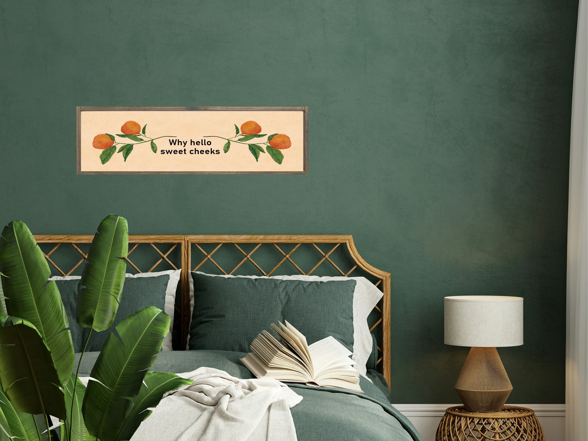 Hello Sweet Cheeks Panoramic Sign | 16"x5" Wall Art Print