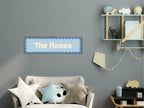 Custom Blue Scalloped Border Panoramic Print | 16"x5" Sign | Numerous Colour Options