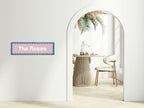 Custom Blue Scalloped Border Panoramic Print | 16"x5" Sign | Numerous Colour Options