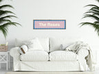 Custom Blue Scalloped Border Panoramic Print | 16"x5" Sign | Numerous Colour Options