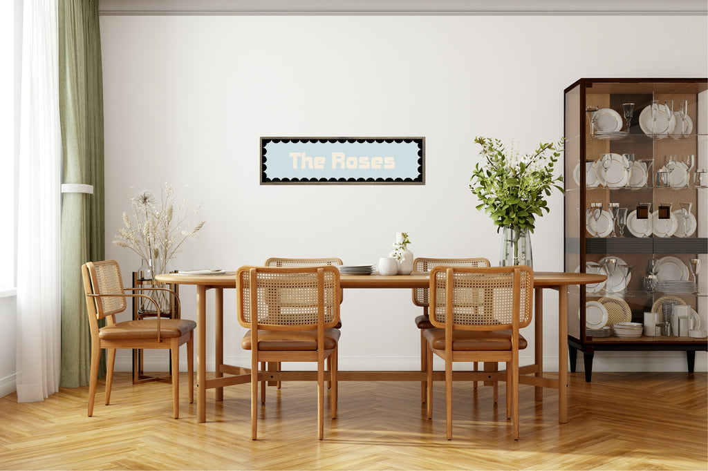 Custom Black Scalloped Border Panoramic Print | 16"x5" Sign | Numerous Colour Options