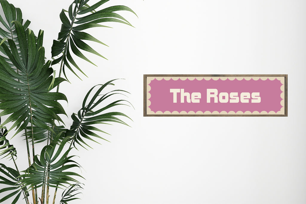 Custom Beige Scalloped Border Panoramic Print | 16"x5" Sign | Numerous Colour Options
