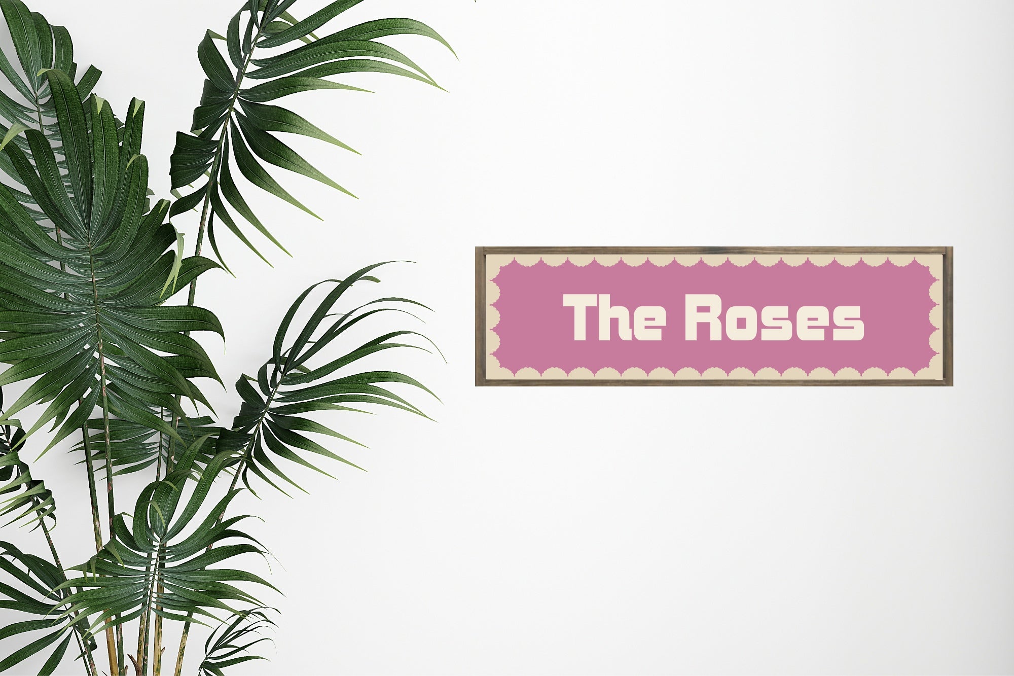 Custom Beige Scalloped Border Panoramic Print | 16"x5" Sign | Numerous Colour Options