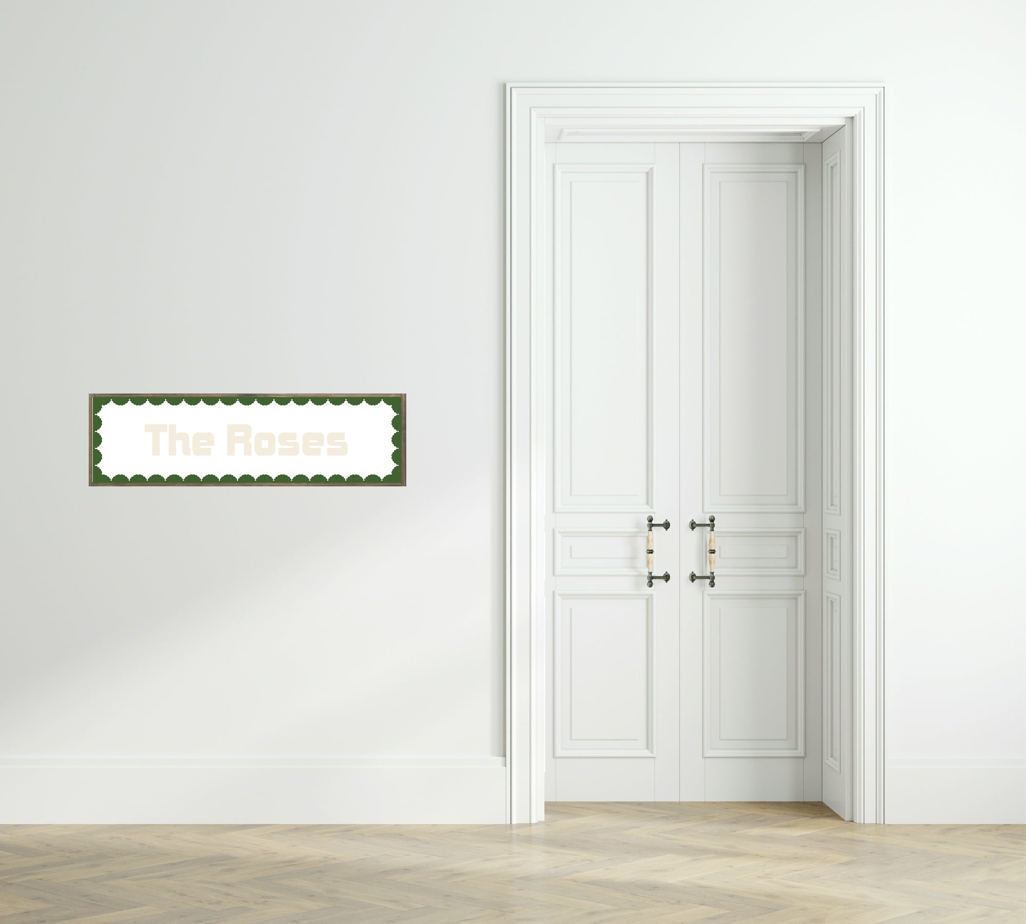 Custom Green Scalloped Border Panoramic Print | 16"x5" Sign | Numerous Colour Options