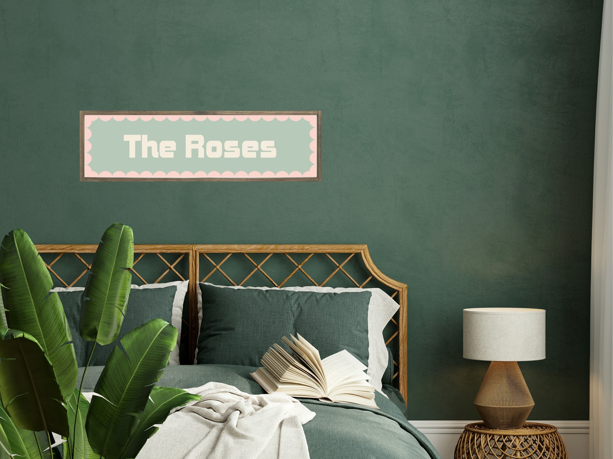 Custom Pink Scalloped Border Panoramic Print | 16"x5" Sign | Numerous Colour Options