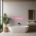 Custom Pink Scalloped Border Panoramic Print | 16"x5" Sign | Numerous Colour Options