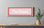 Custom Red Scalloped Border Panoramic Print | 16"x5" Sign | Numerous Colour Options