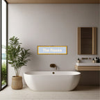 Custom Mustard Yellow Scalloped Border Panoramic Print | 16"x5" Sign | Numerous Colour Options