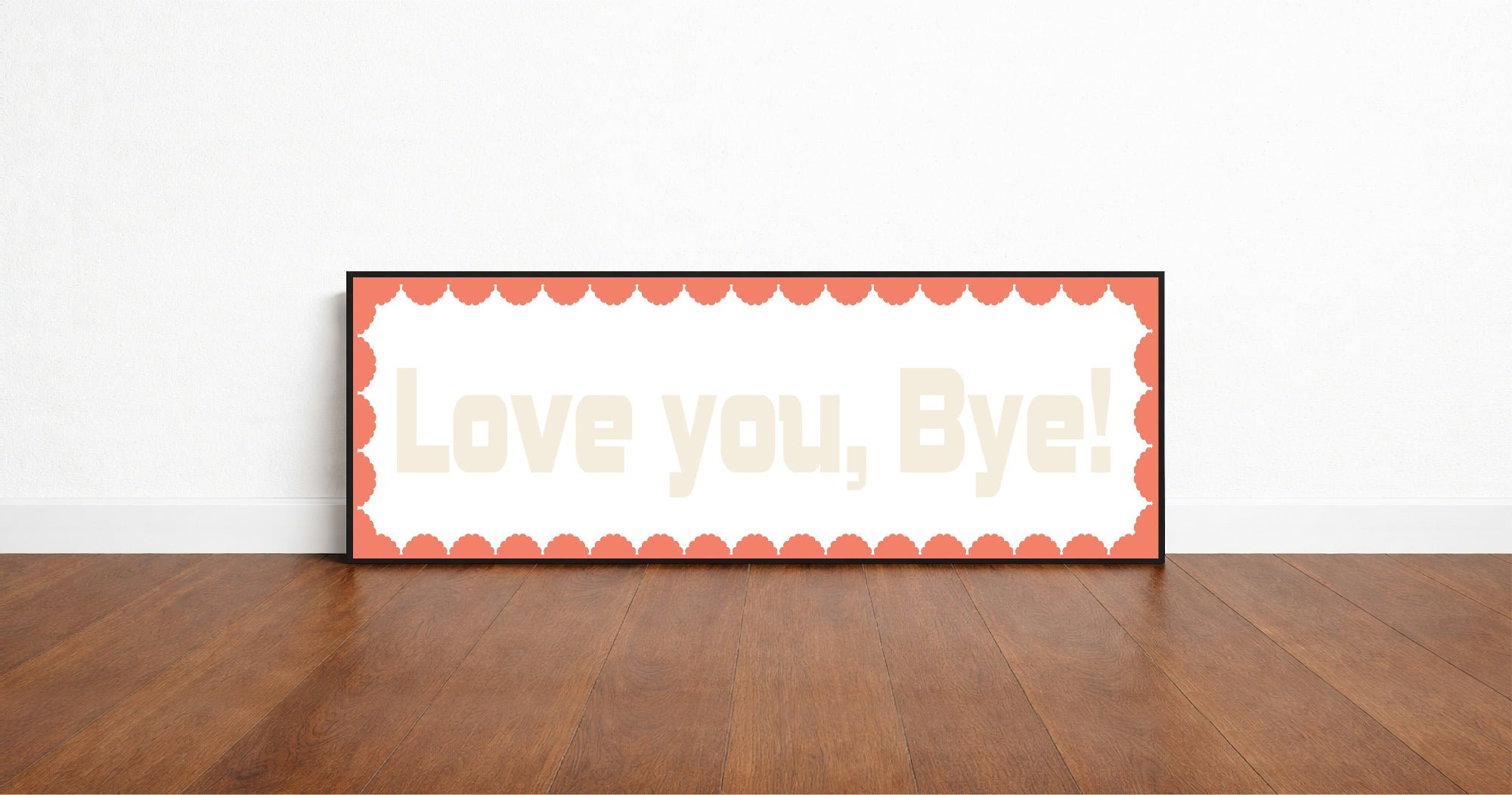 Custom Coral Scalloped Border Panoramic Print | 16"x5" Sign | Numerous Colour Options