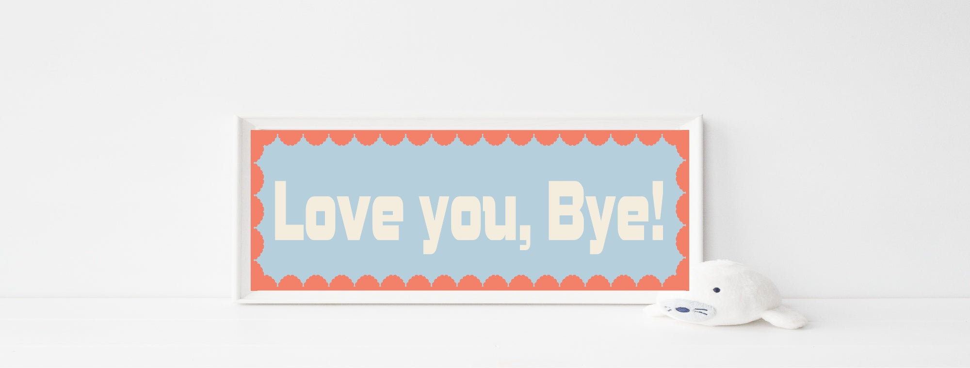 Custom Coral Scalloped Border Panoramic Print | 16"x5" Sign | Numerous Colour Options