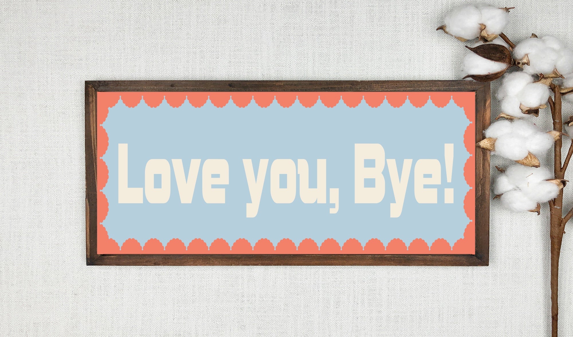 Custom Coral Scalloped Border Panoramic Print | 16"x5" Sign | Numerous Colour Options