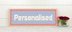 Custom Coral Scalloped Border Panoramic Print | 16"x5" Sign | Numerous Colour Options
