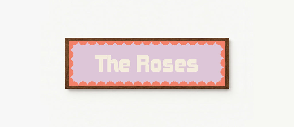 Custom Coral Scalloped Border Panoramic Print | 16"x5" Sign | Numerous Colour Options