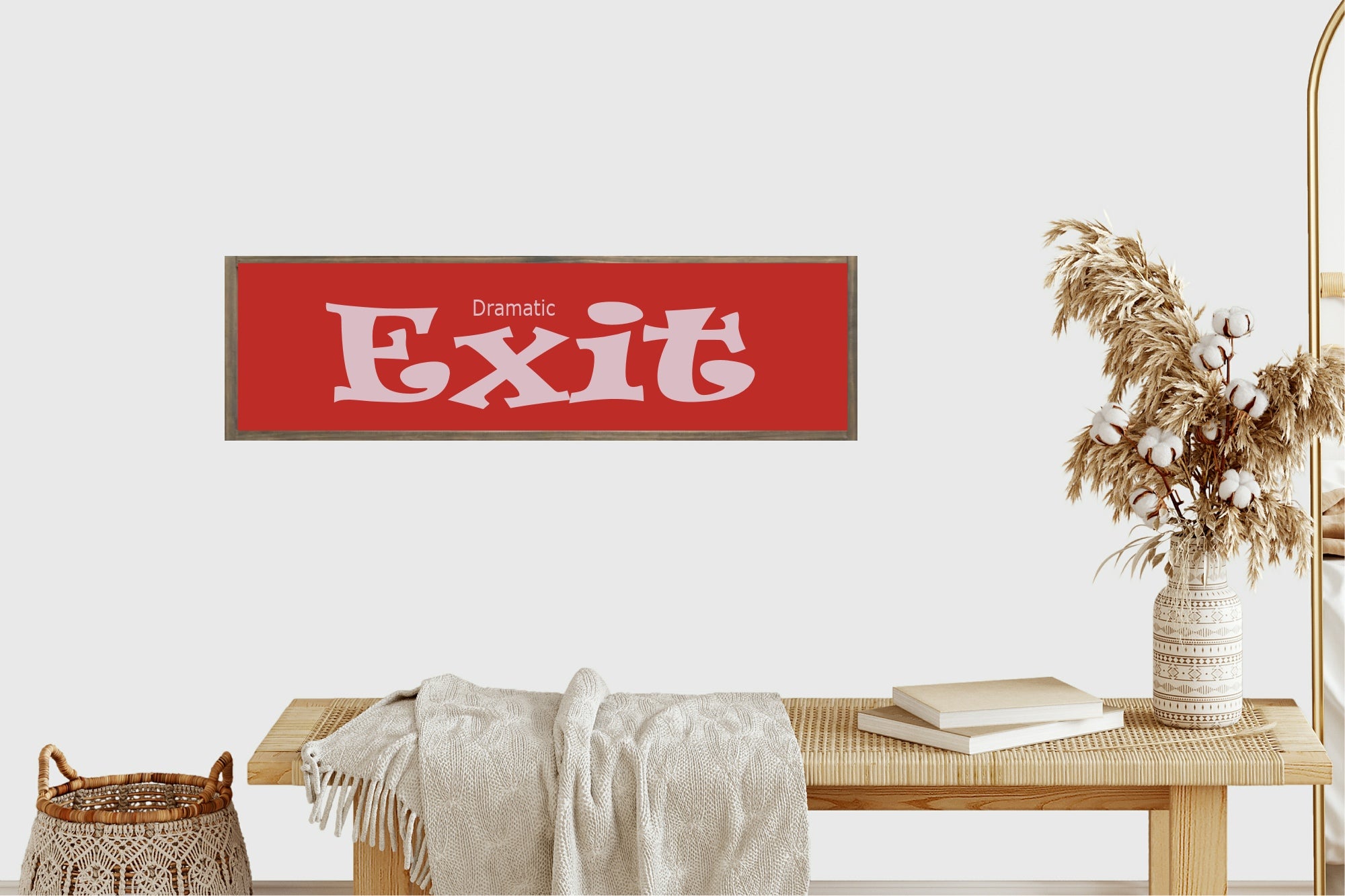 Dramatic Exit Panoramic Hallway Sign | Colour Options