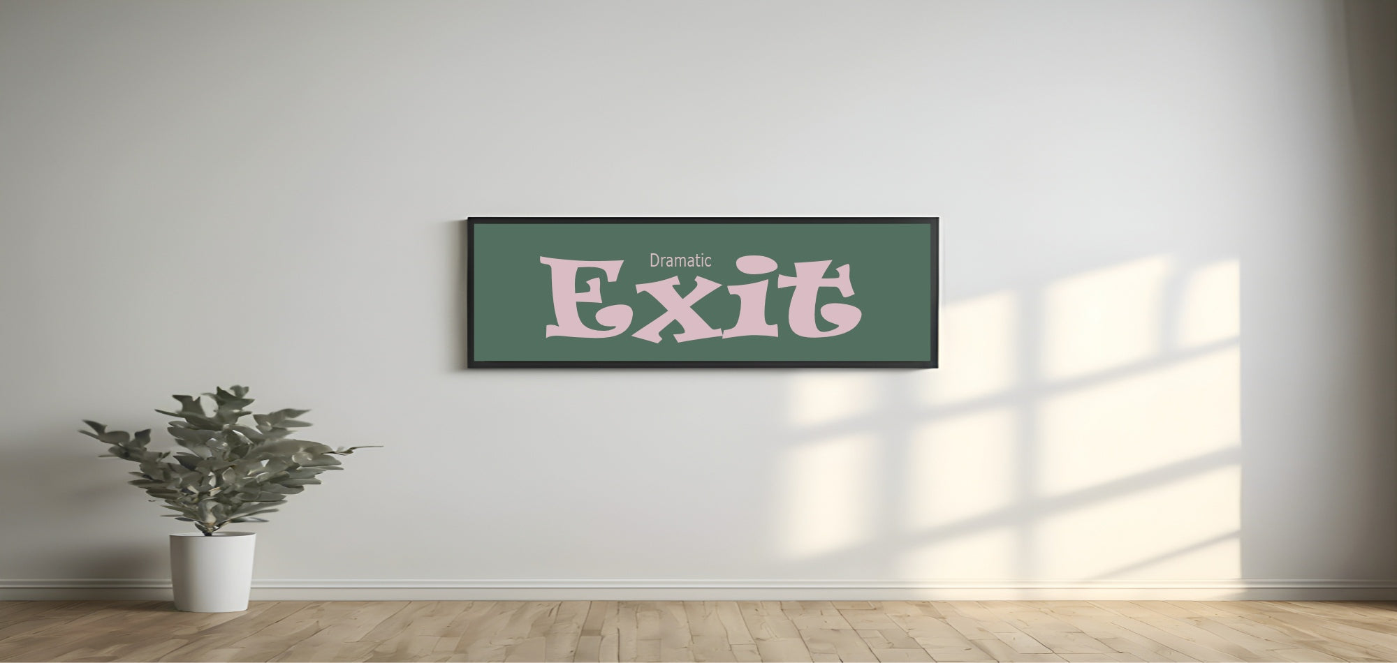 Dramatic Exit Panoramic Hallway Sign | Colour Options