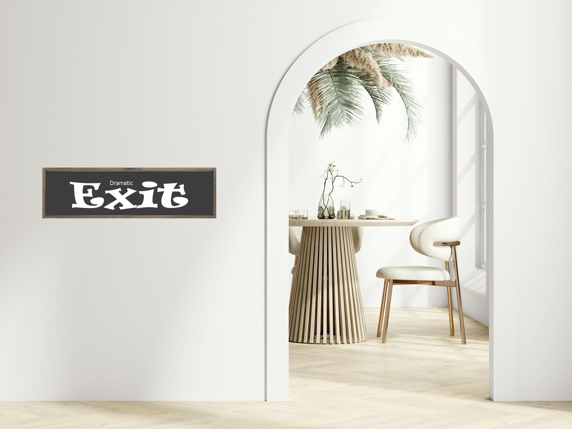 Dramatic Exit Panoramic Hallway Sign | Colour Options