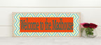 Welcome To The Mad House Panoramic Sign | Bright Patterned Hallway Print
