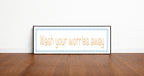Wash Your Worries Away Panoramic Sign | Fun Bathroom Wall Art Print